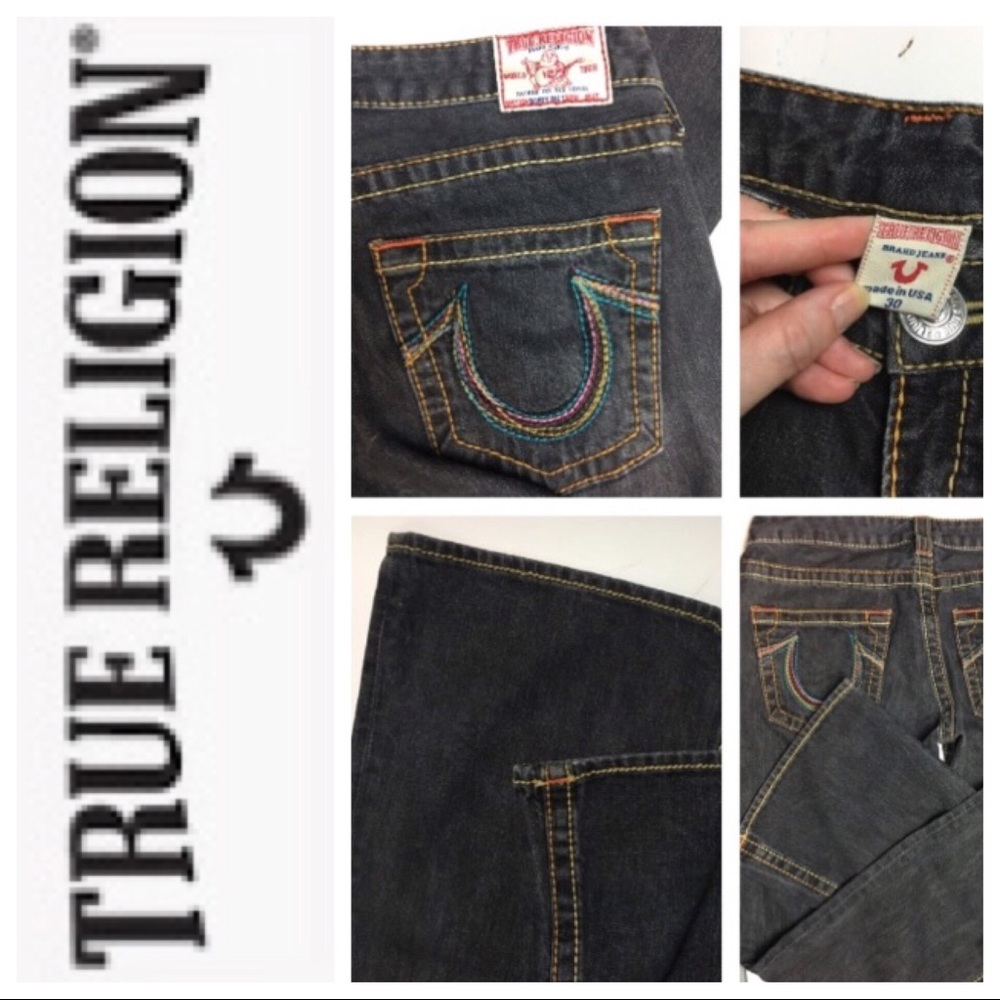 True Religion Black Billie Jean W/Rainbow Pockets